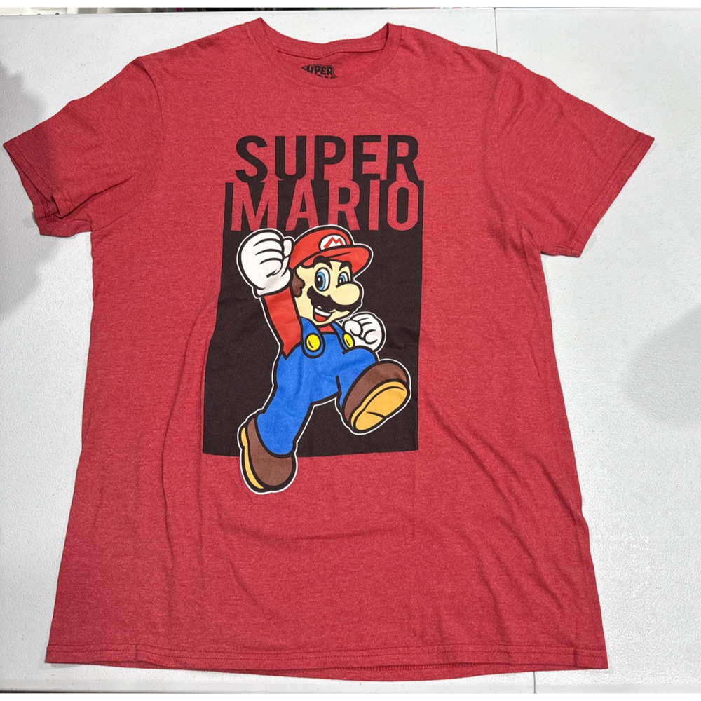 Super Mario Graphic T-Shirt Mens Red Short Sleeve Tee Size M Casual Gamer